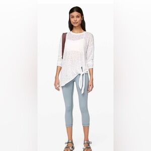 New Lululemon Athletica WhiteTie-Front Long Sleeve Top Size 4